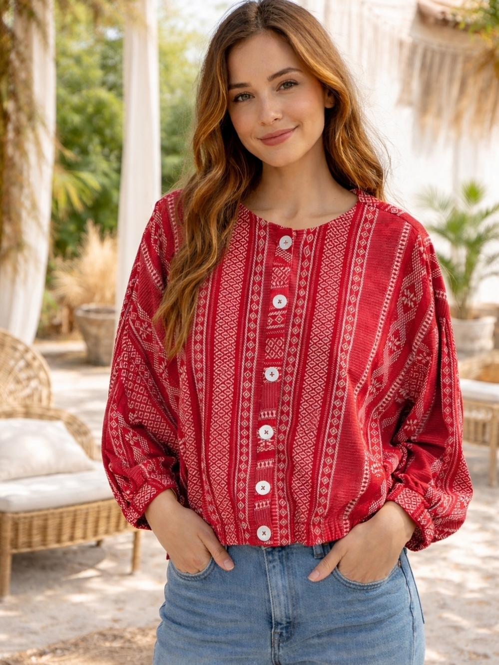 NWT Ivy Jane Anthropologie cotton cropped oversized shacket boho hippie